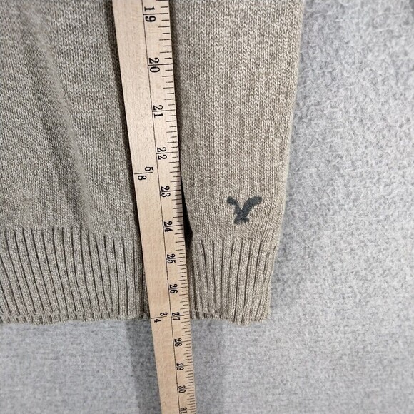 American Eagle Outfitters Pullover Sweater Mens Sz L Brown 1/4 Zip Button Casual - Picture 4 of 12